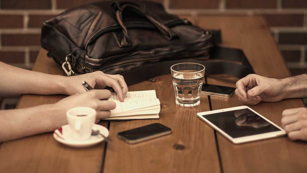 Website planning meeting with client
