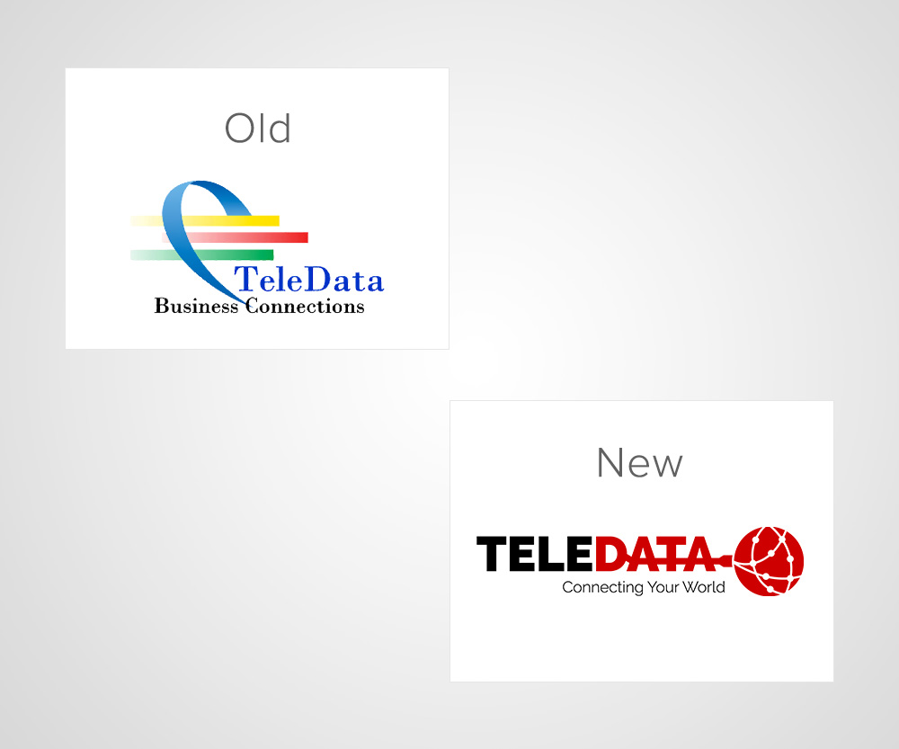 Teledata Logo Project old vs. new - Joshua Paul Design