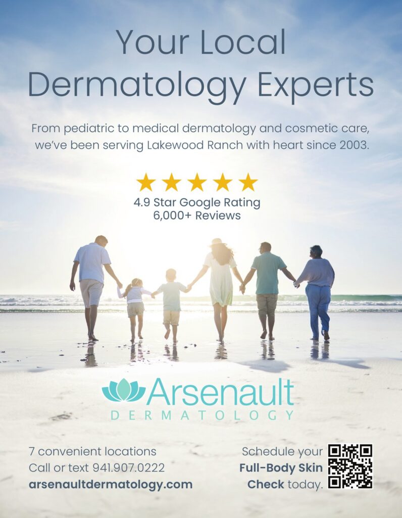 Magazine ad for Arsenault Dermatology: "Your Local Dermatology Experts," Season Magazine, 2024. Designed by Josh Miller