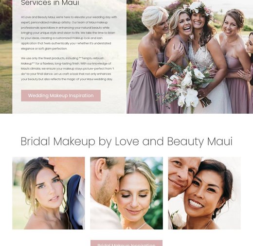 Maui bridal beauty services and bridal makeup photos on the Love and Beauty Maui homepage