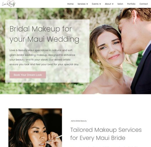 Bridal makeup for your Maui wedding page on the Love and Beauty Maui website